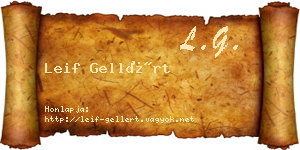 Leif Gellért névjegykártya